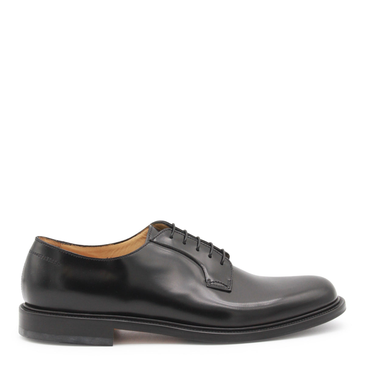 BLACK LEATHER LACE UP SHOES