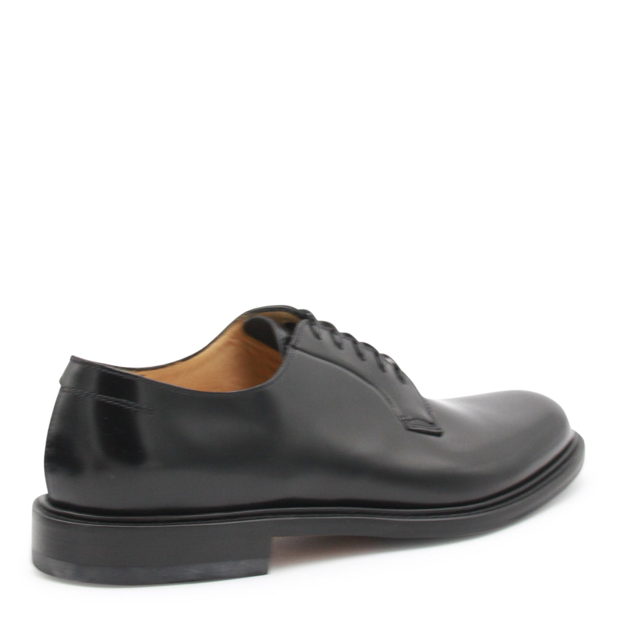 BLACK LEATHER LACE UP SHOES