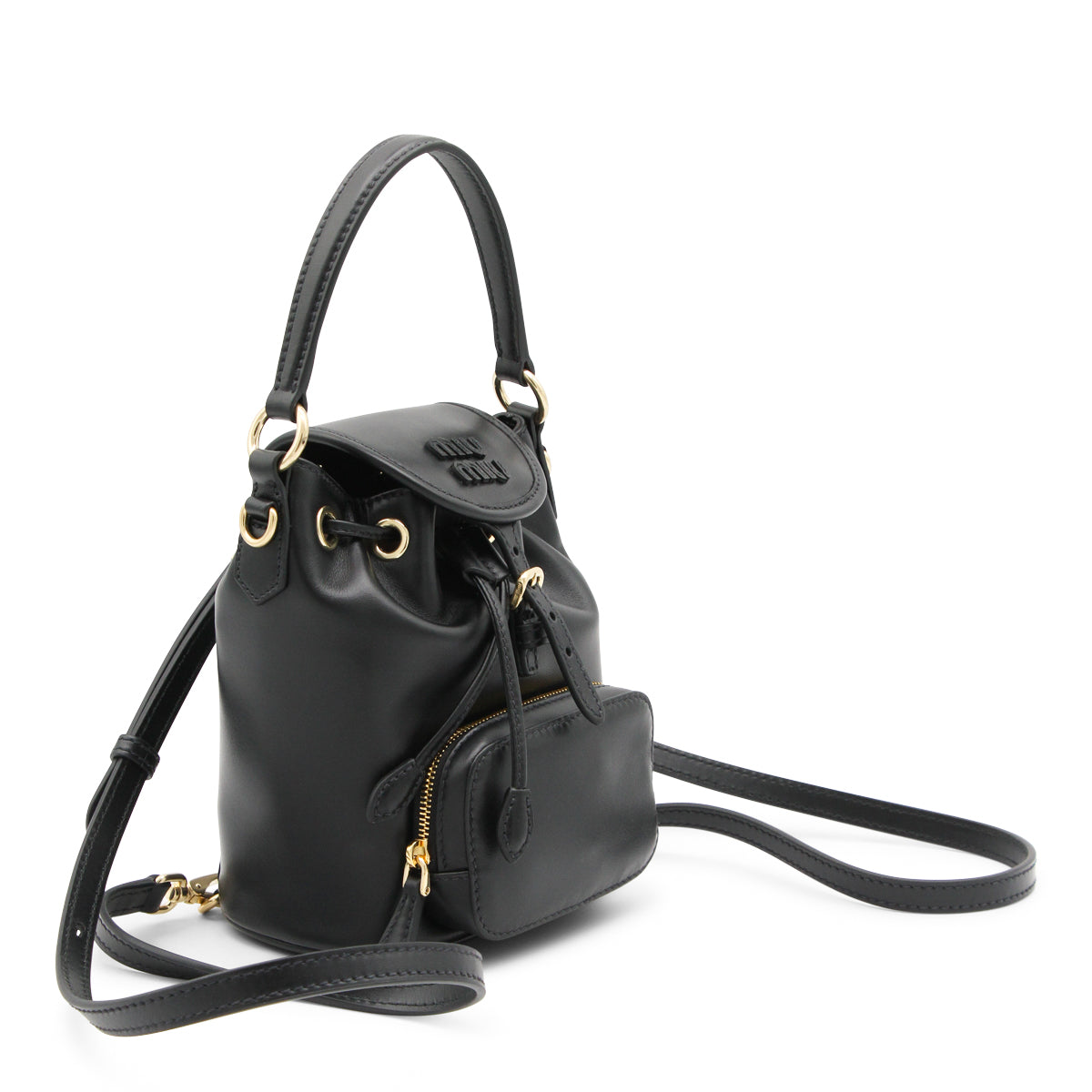 BLACK LEATHER BACKPACK