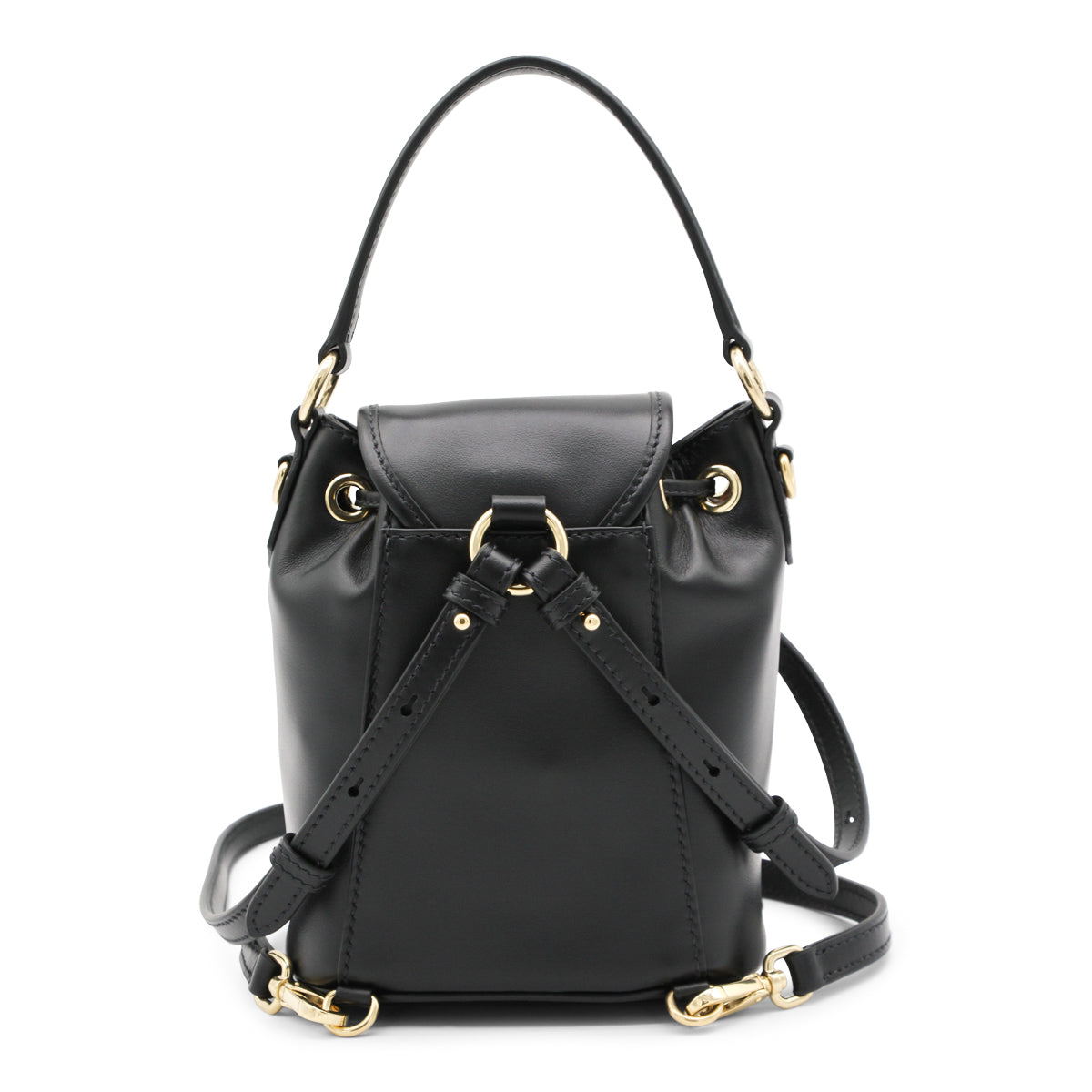 BLACK LEATHER BACKPACK