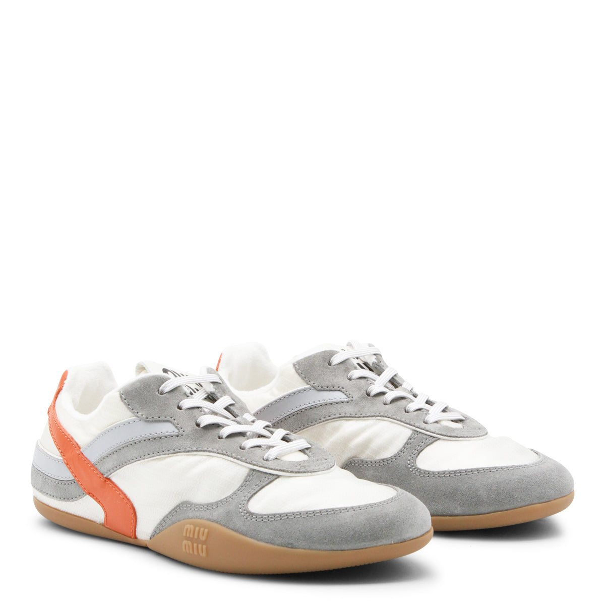 WHITE AND GREY SUEDE SNEAKERS