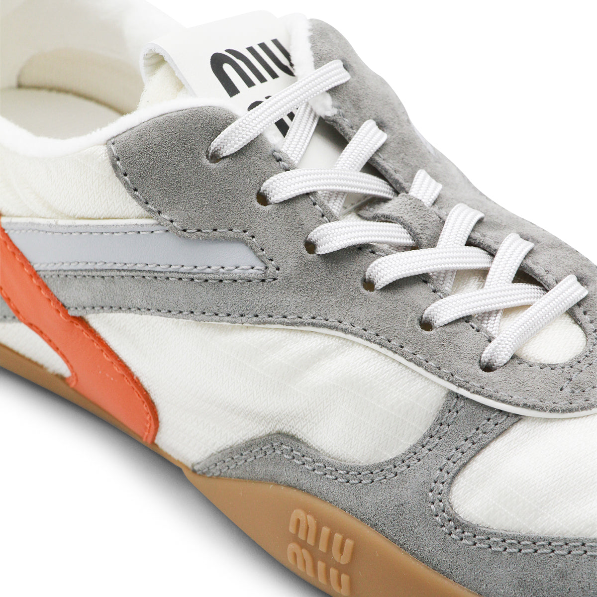 WHITE AND GREY SUEDE SNEAKERS