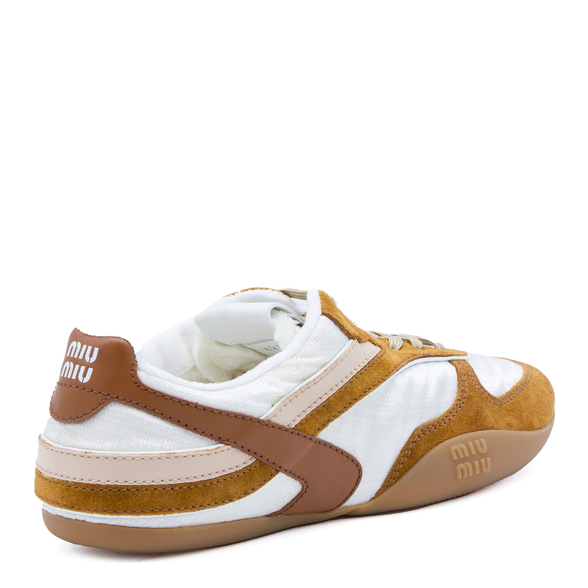 WHITE AND BROWN SUEDE SNEAKERS