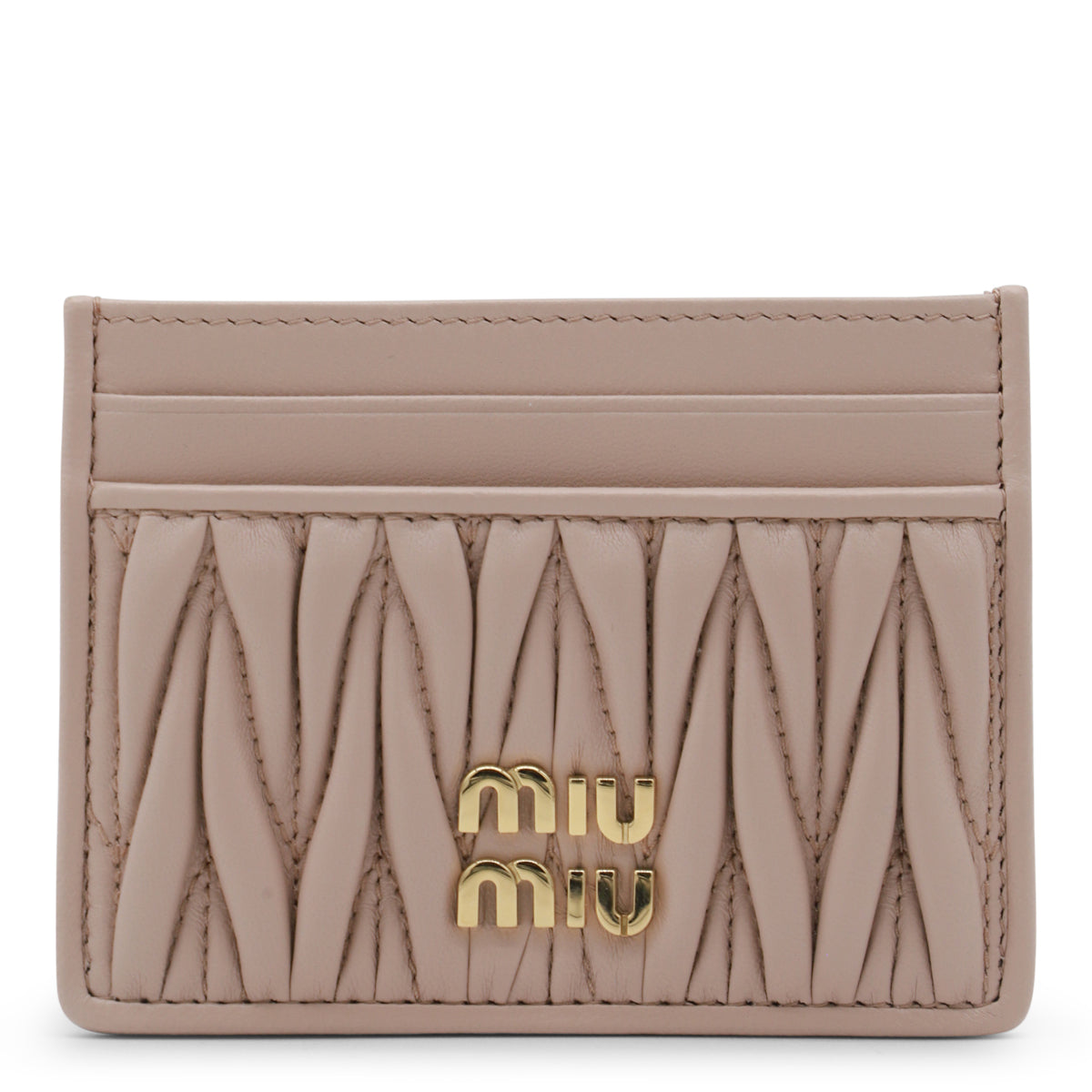BEIGE LEATHER CARD HOLDER
