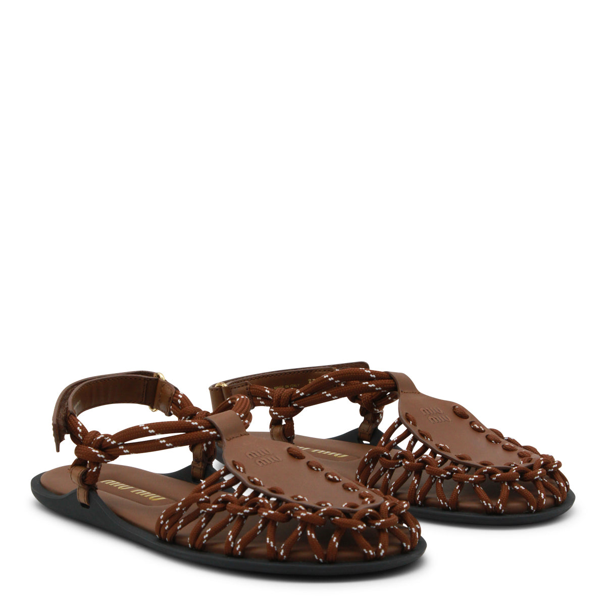 DARK BROWN TOBACCO LEATHER FLATS