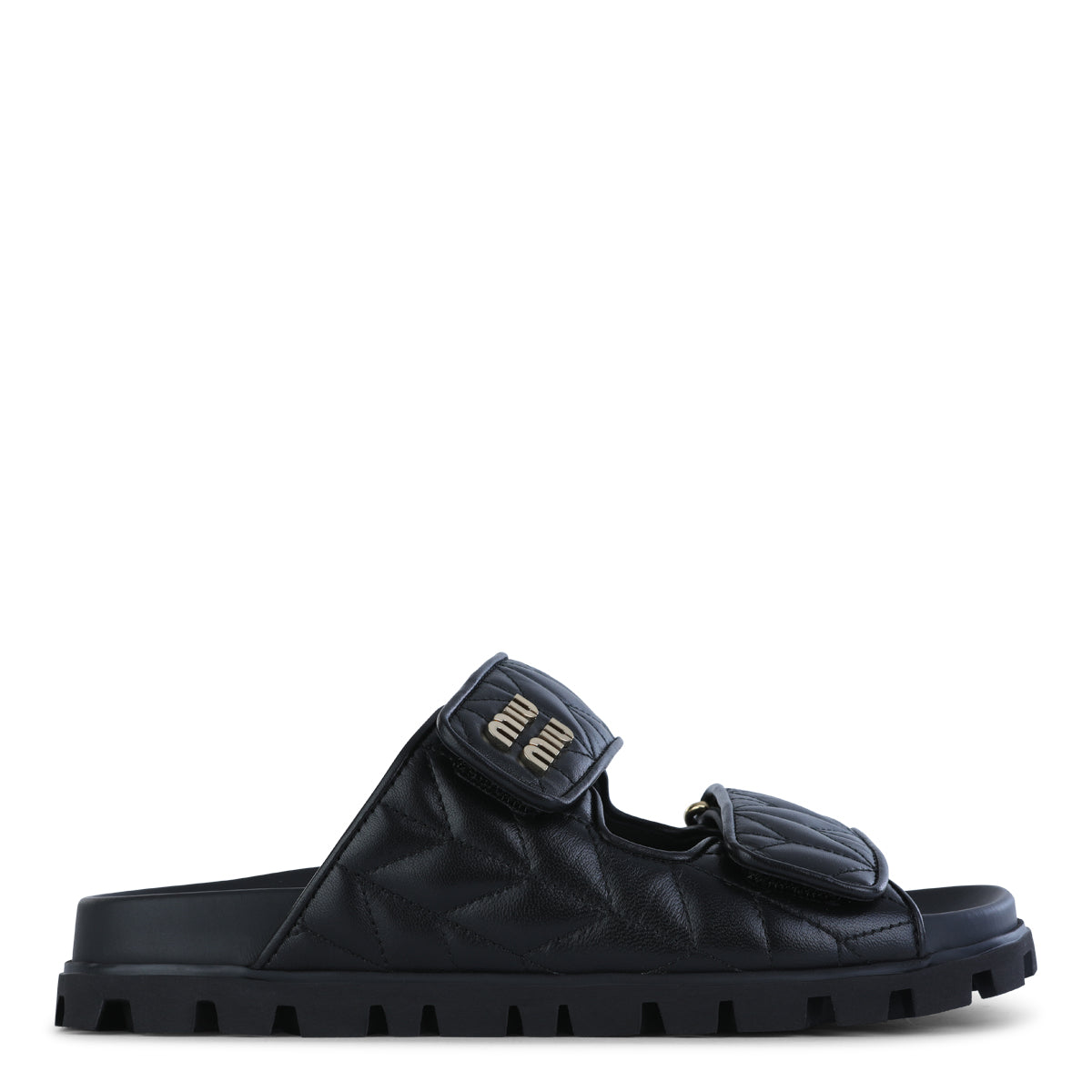 BLACK LEATHER LETTERING FLATS