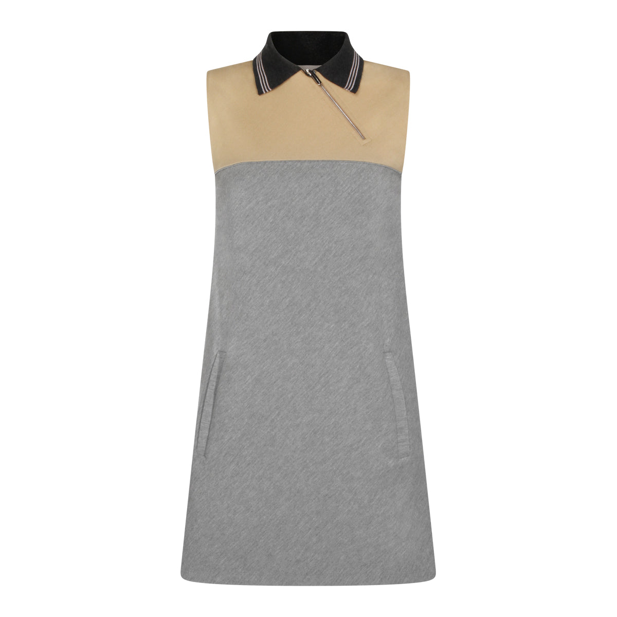 GREY AND CAMEL DRESS
