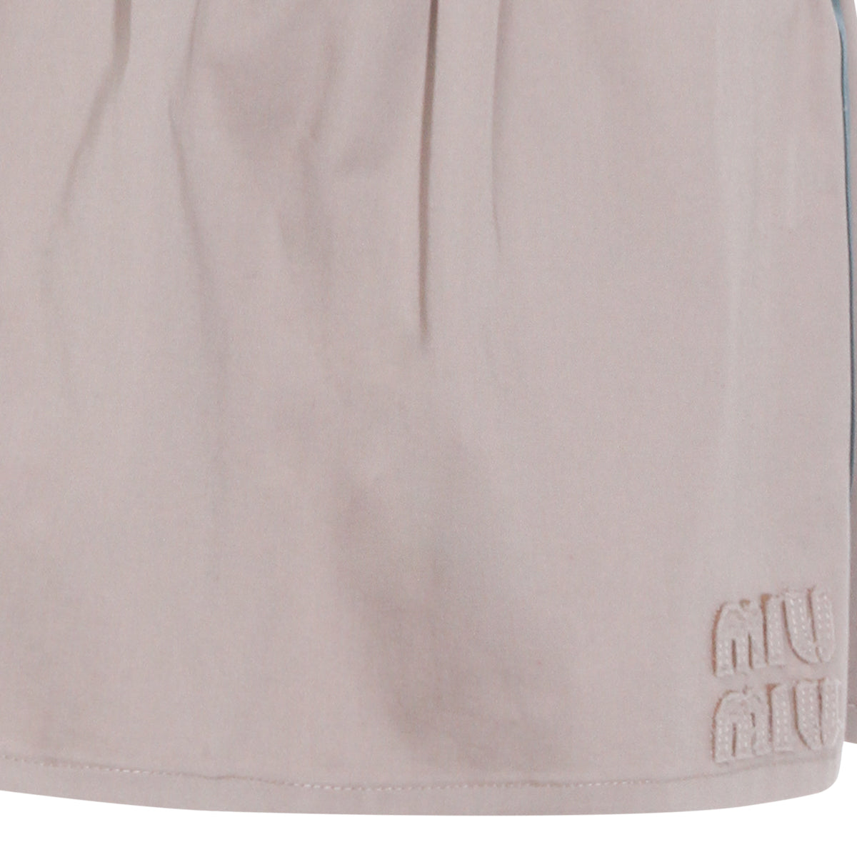 BEIGE COTTON MINI SKIRT