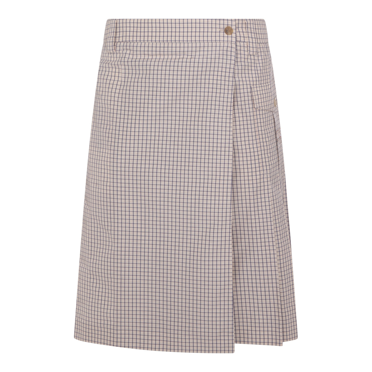 BEIGE COTTON MIDI SKIRT