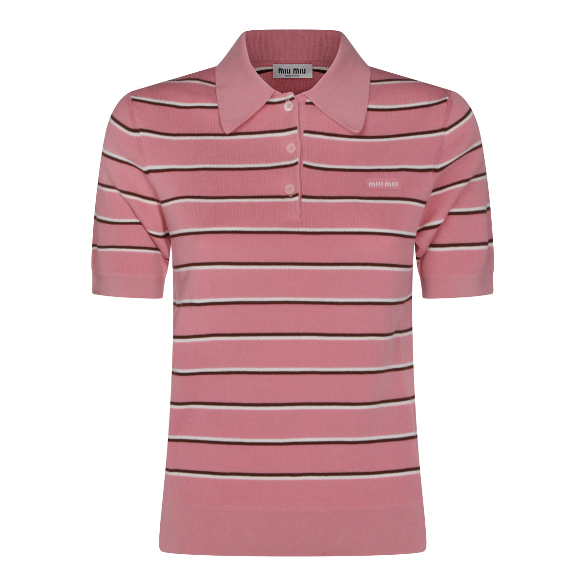 PINK AND WHITE COTTON POLO SHIRT