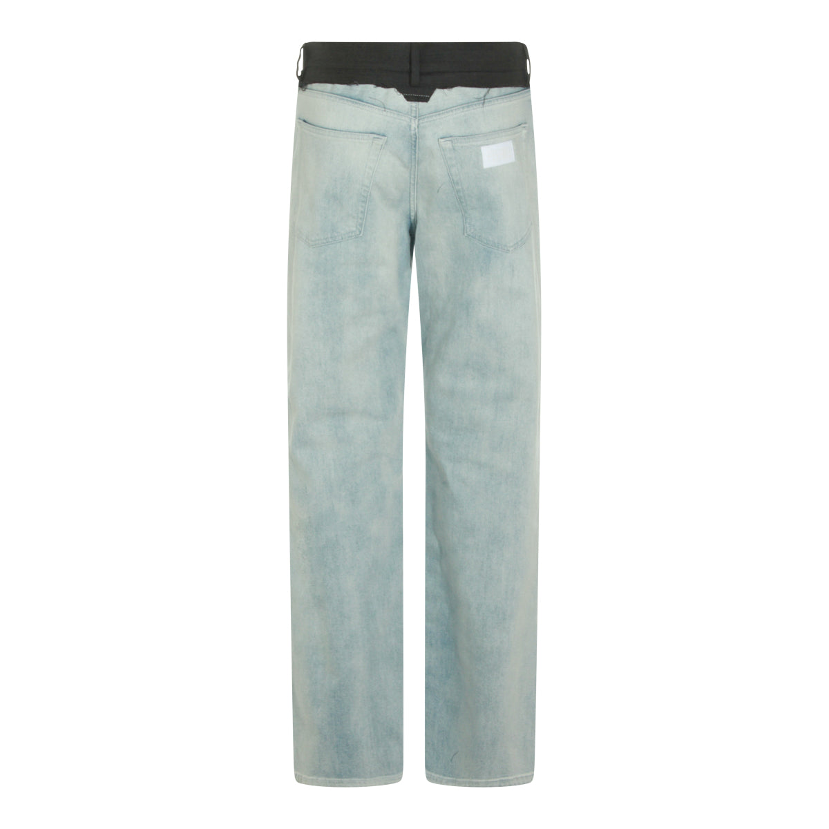 LIGHT BLUE AND BLACK COTTON JEANS