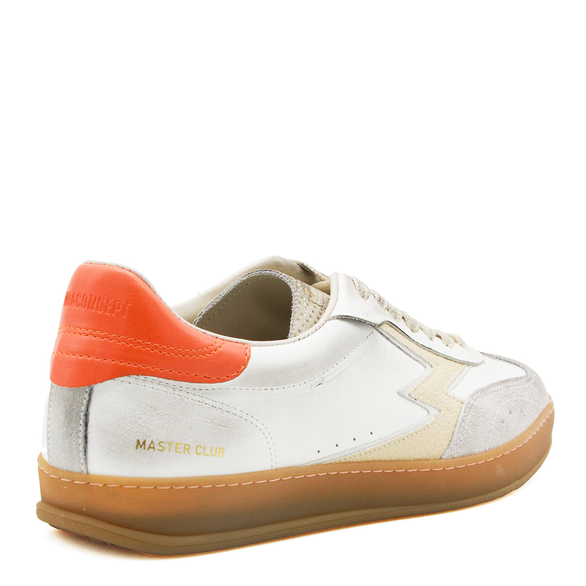 WHITE AND ORANGE CLUB SNEAKERS