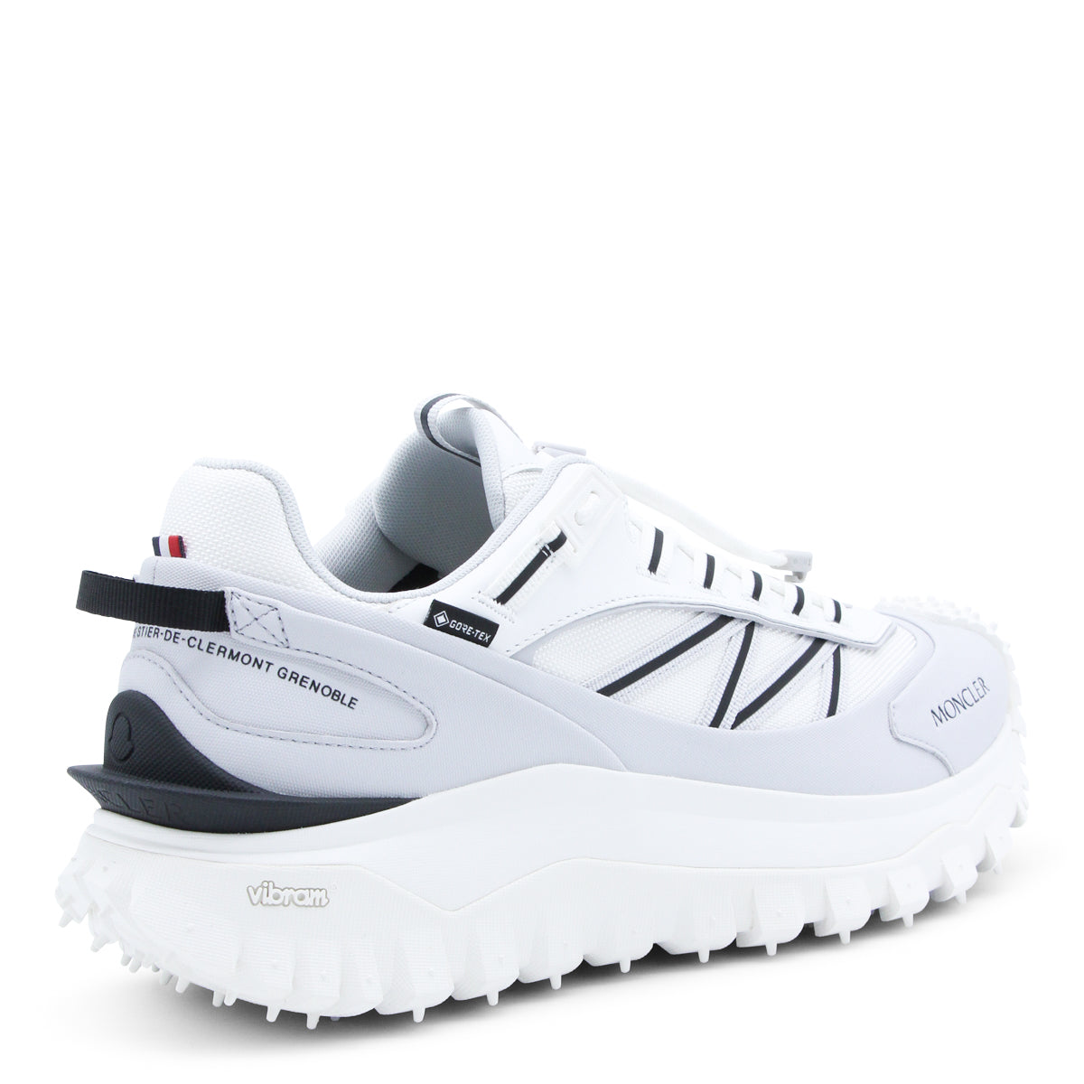 WHITE AND GREY LEATHER TRAILGRIP GTX SNEAKERS