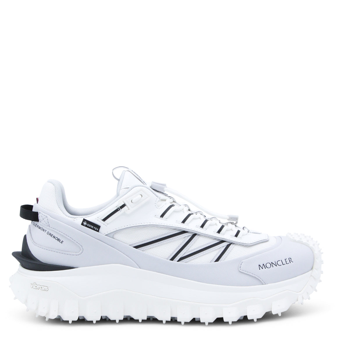 WHITE AND GREY LEATHER TRAILGRIP GTX SNEAKERS