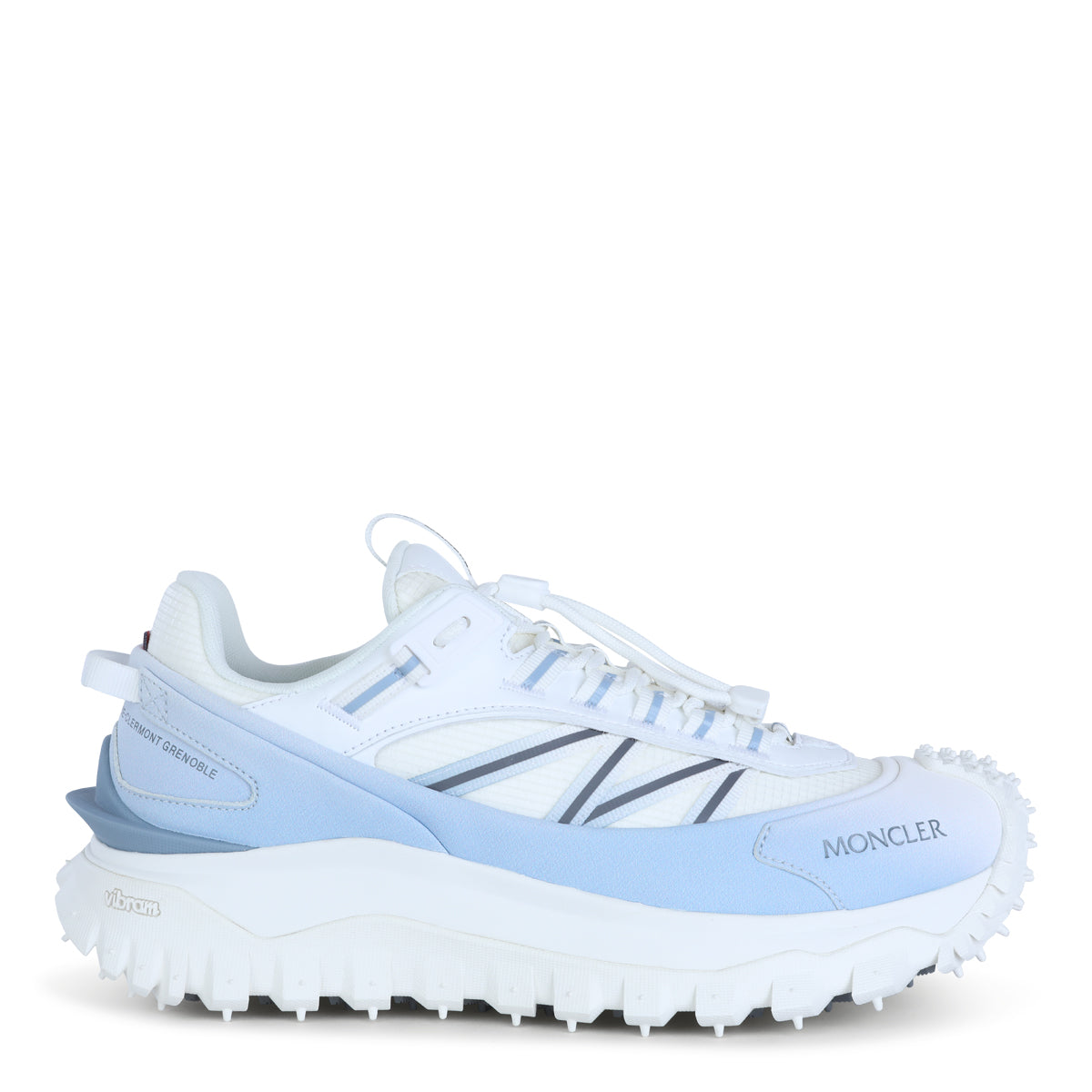 WHITE AND LIGHT BLUE LEATHER TRAILGRIIP SNEAKERS