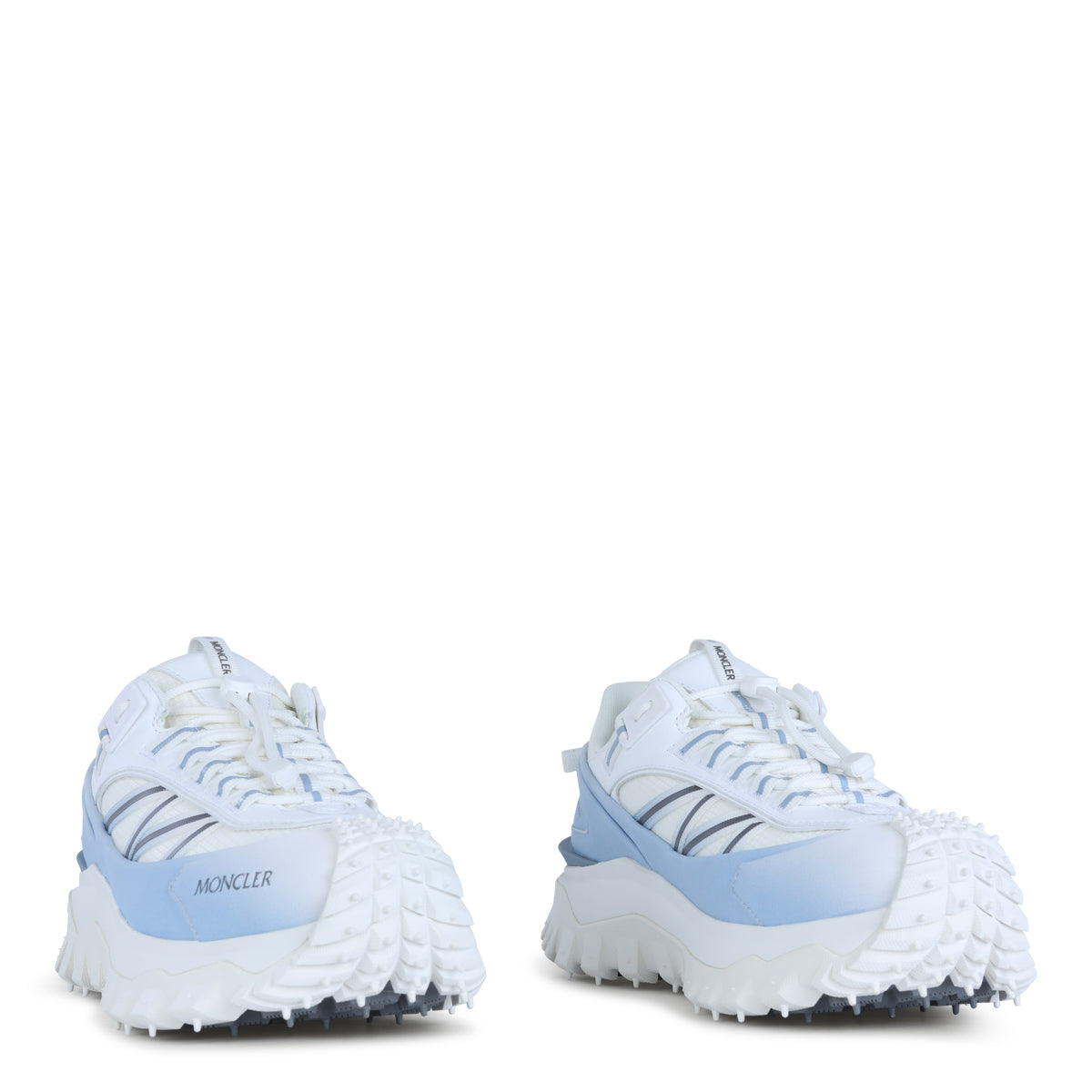 WHITE AND LIGHT BLUE LEATHER TRAILGRIIP SNEAKERS