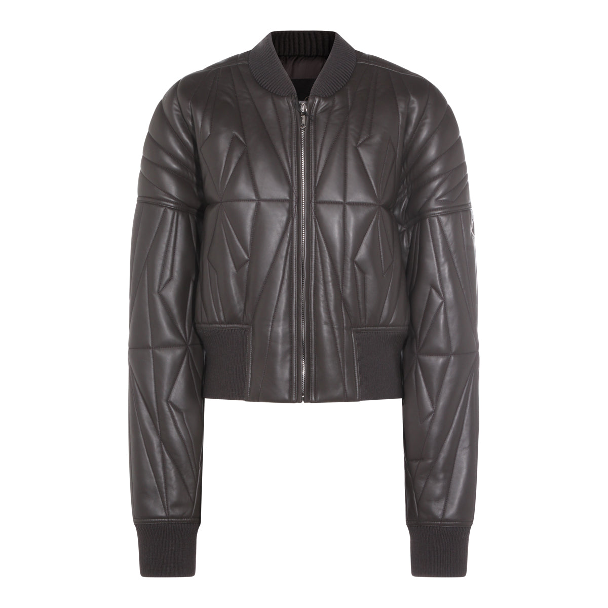 DARK GREY GEOCAMO LEATHER JACKET