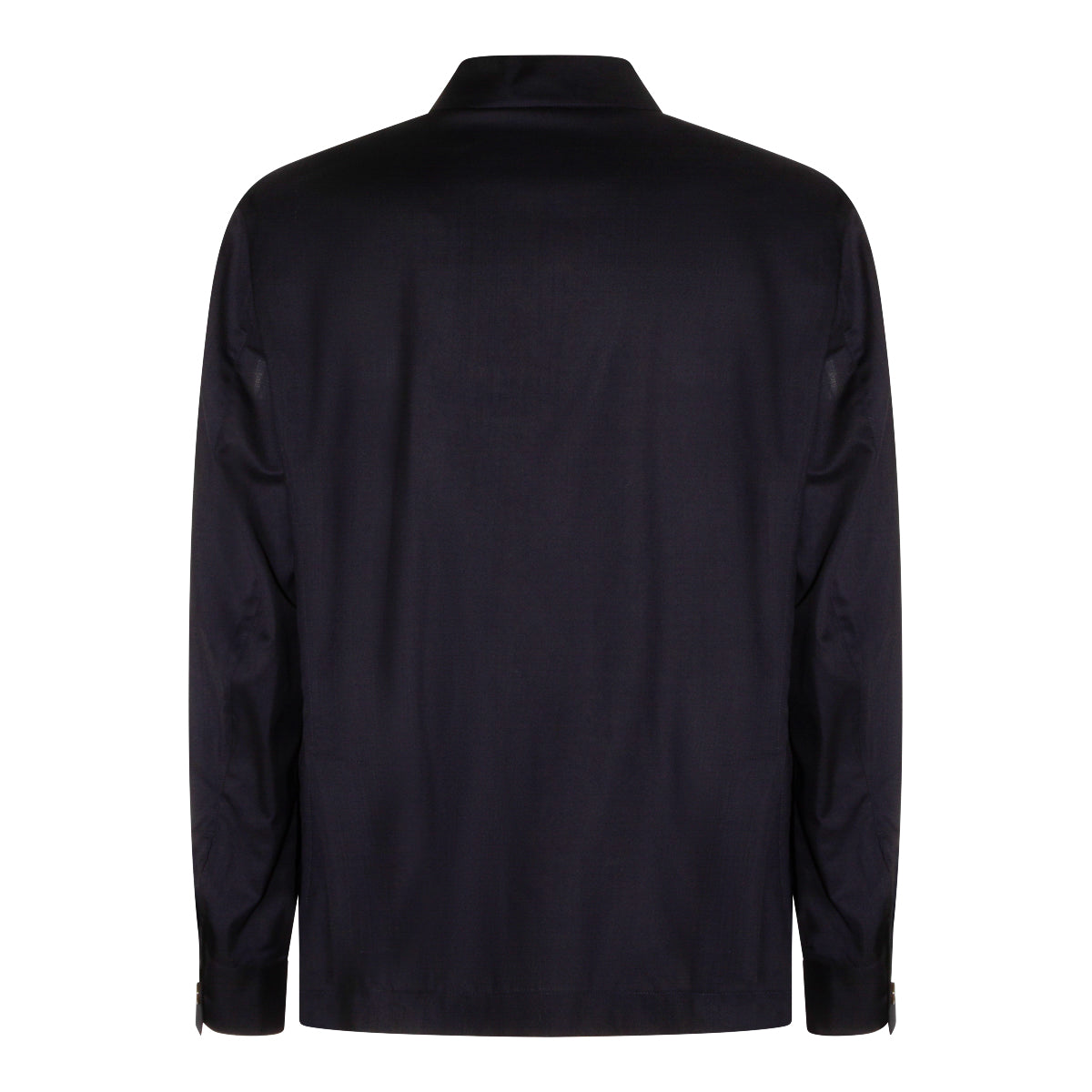 NAVY VIRGIN WOOL CASUAL JACKET