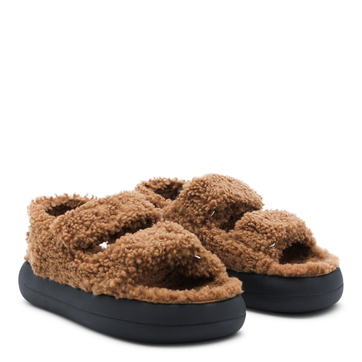 COGNAC LEATHER SANDALS