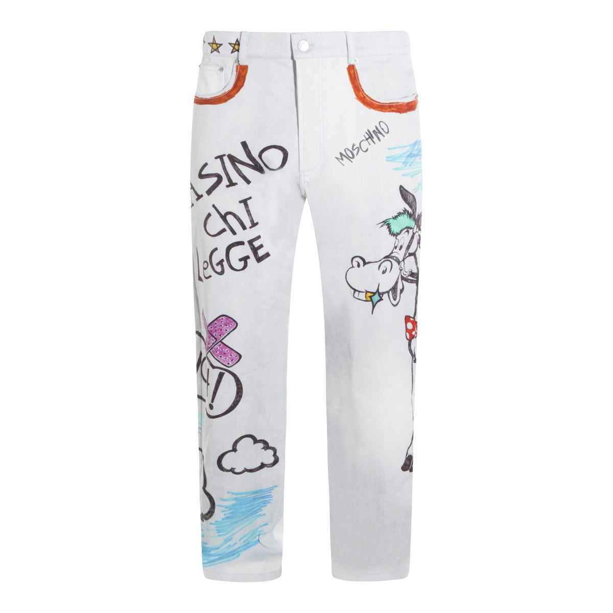 WHITE COTTON JEANS