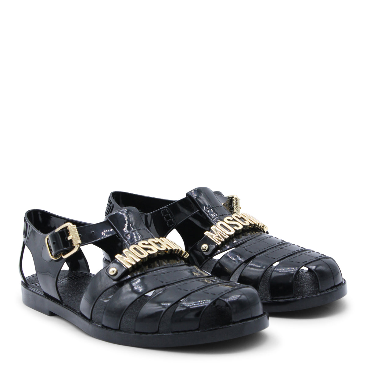 BLACK JELLY SANDALS