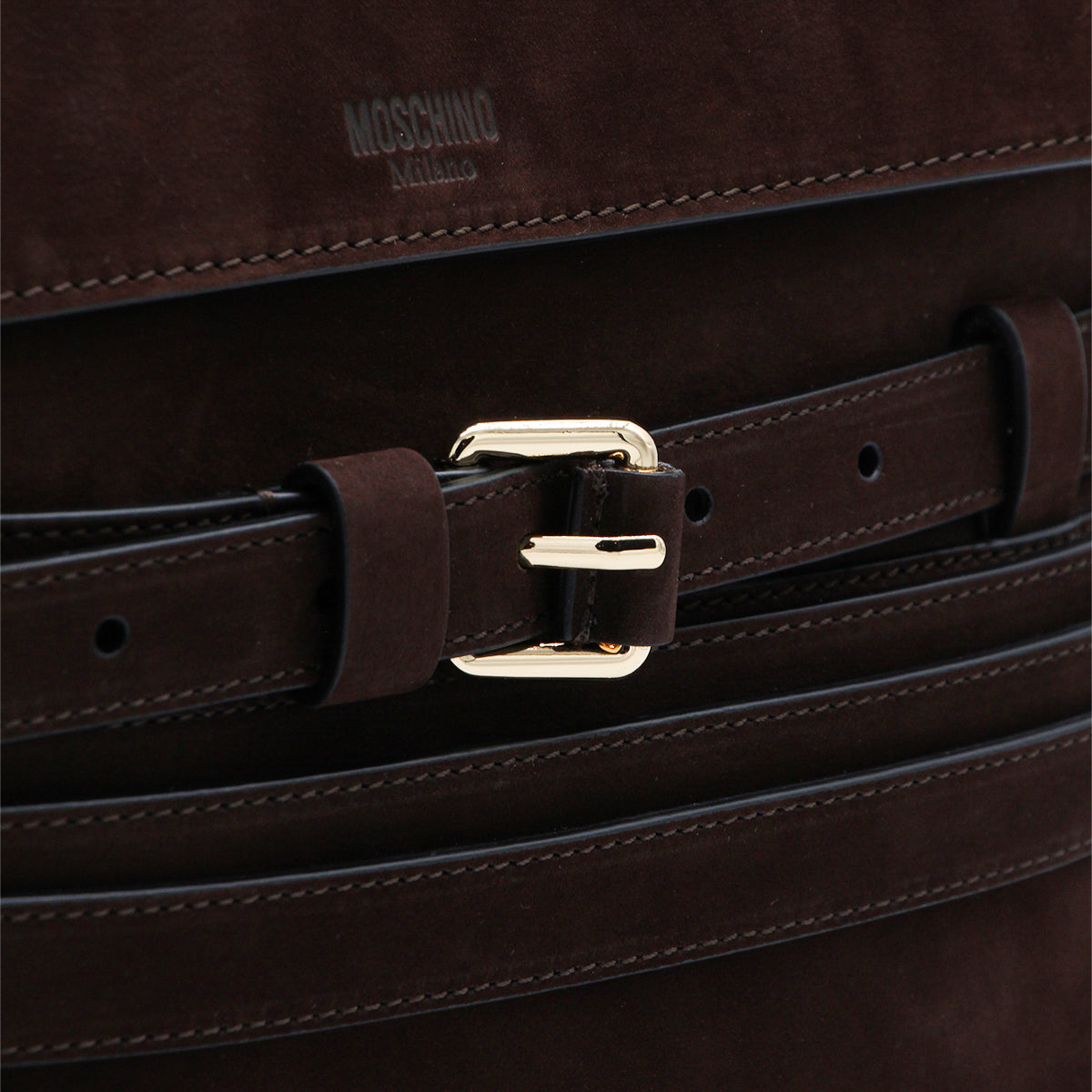 BROWN LEATHER TOP HANDLE BAG