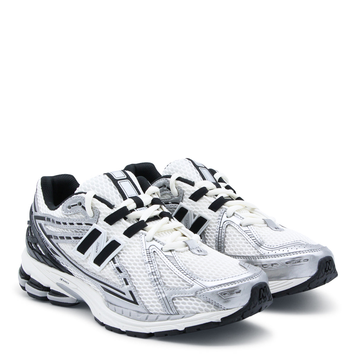 WHITE AND SILVER SNEAKERS