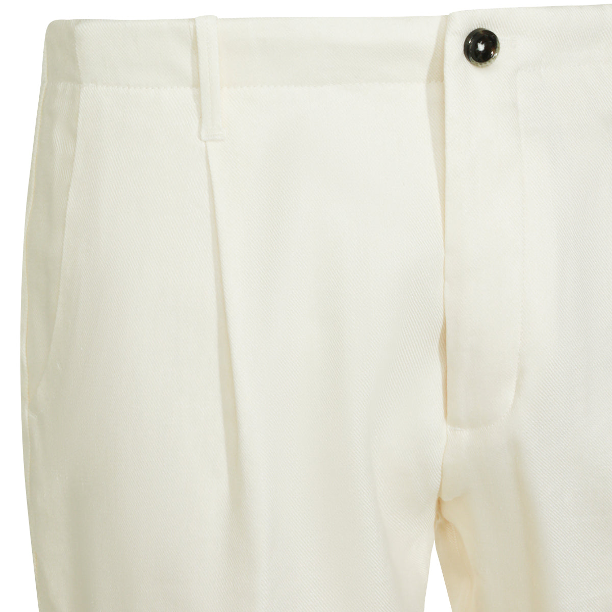 WHITE LINEN BLEND PANTS
