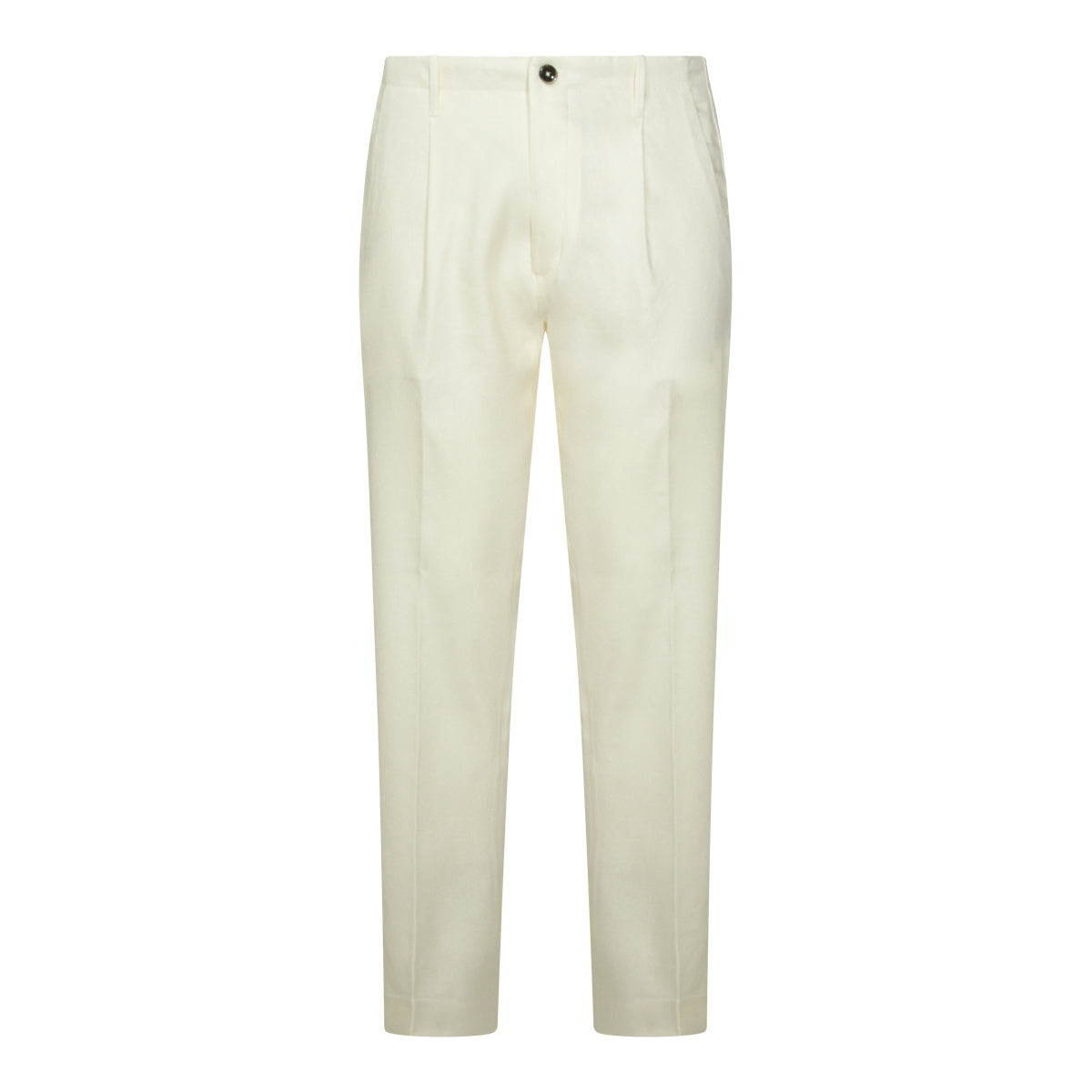 WHITE LINEN BLEND PANTS