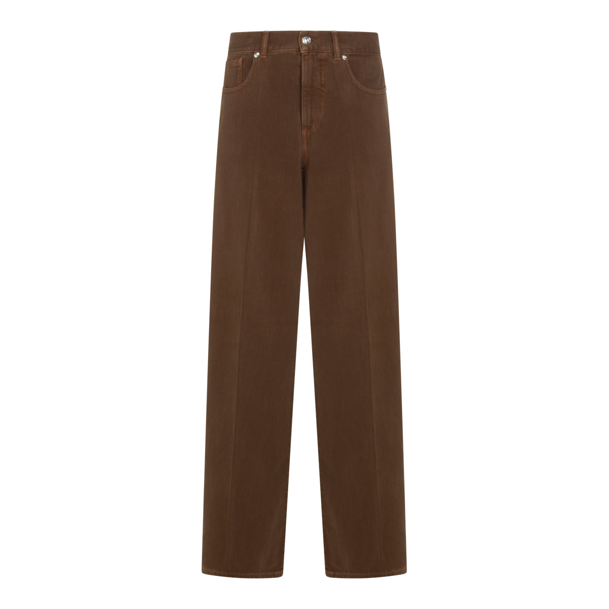 BROWN COTTON JEANS
