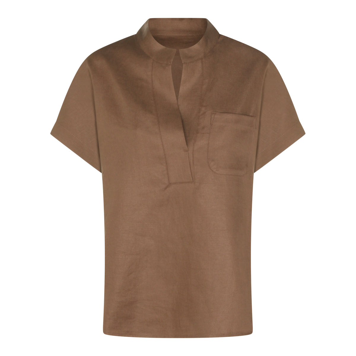 BROWN LINEN TOP