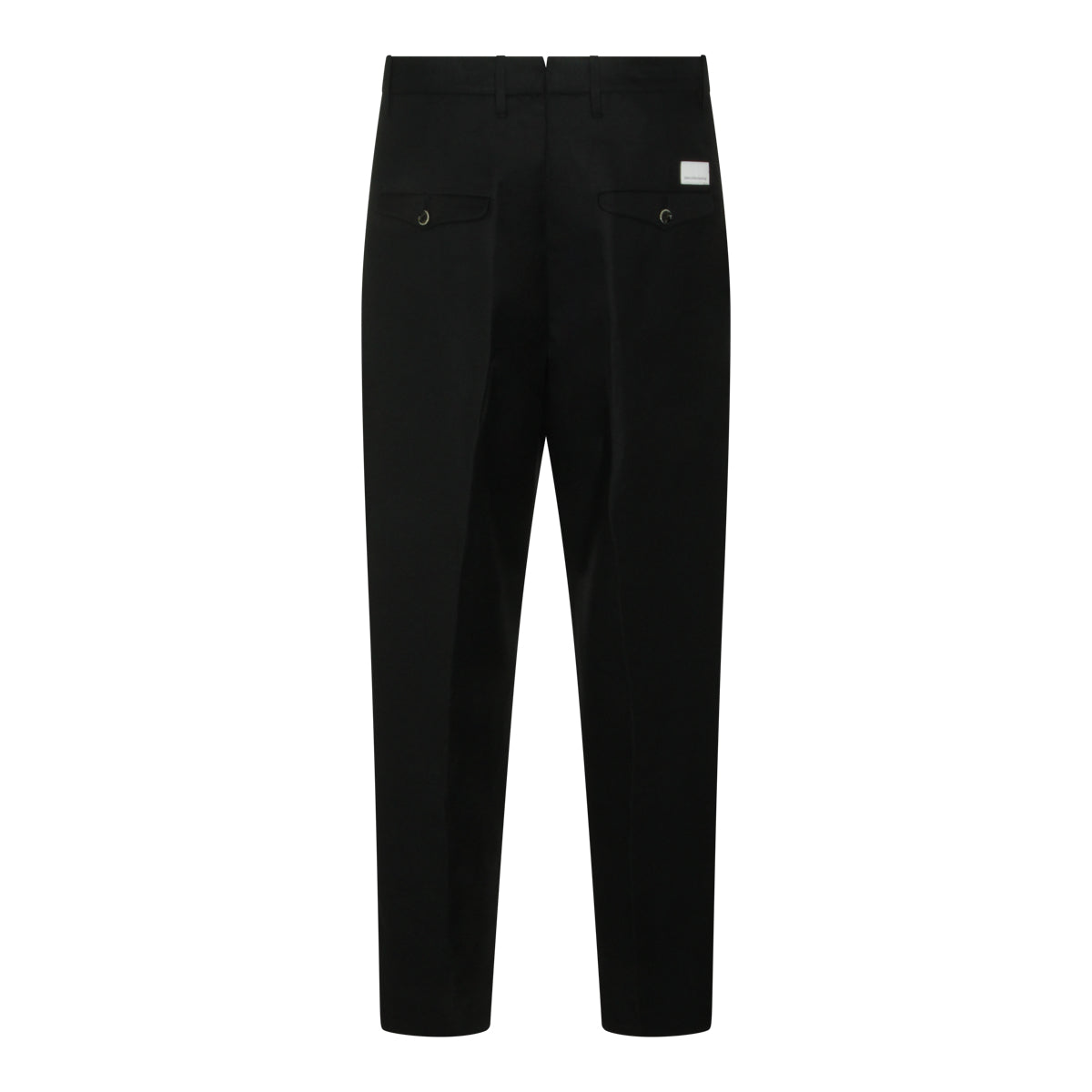 BLACK WOOL AND LINEN BLEND PANTS