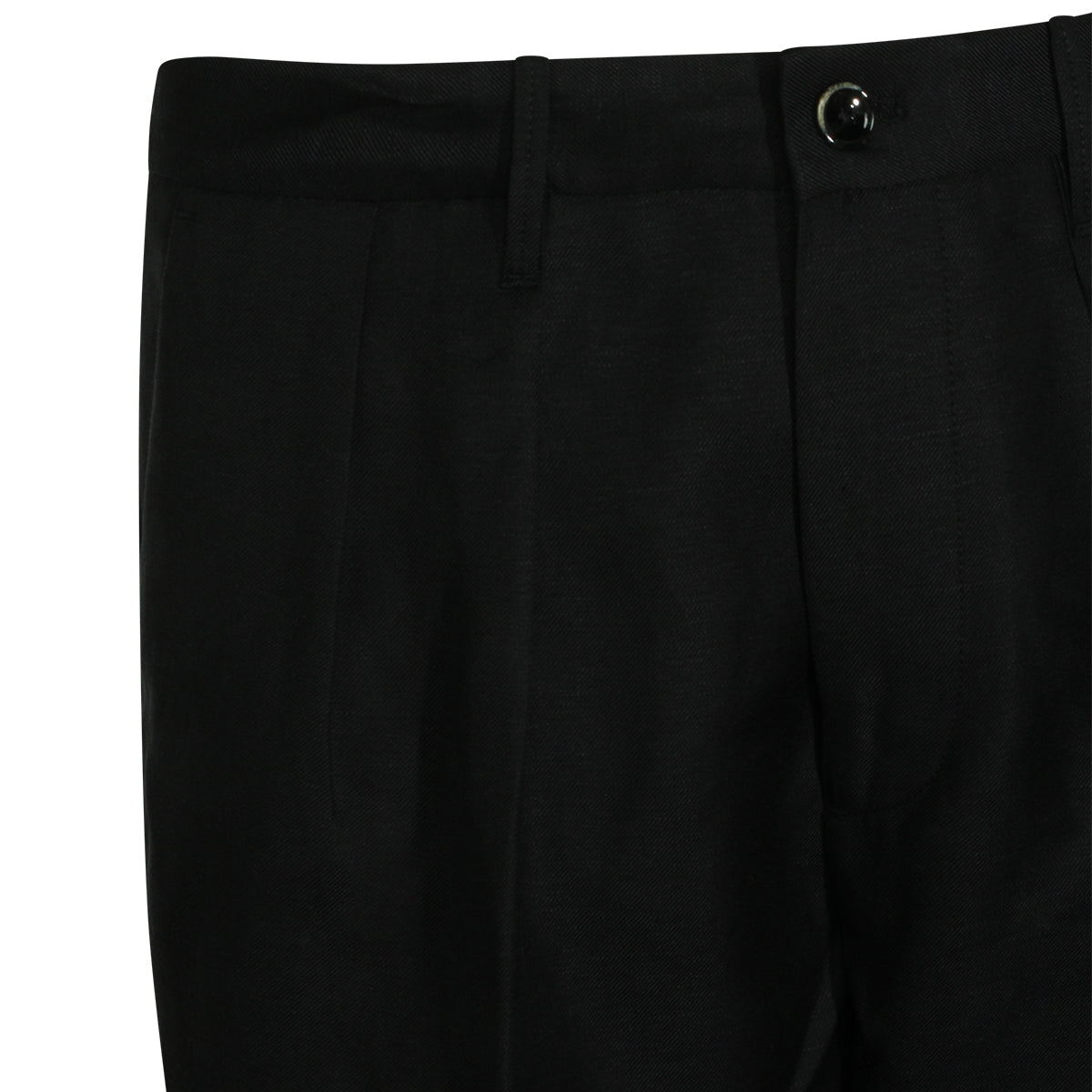 BLACK WOOL AND LINEN BLEND PANTS
