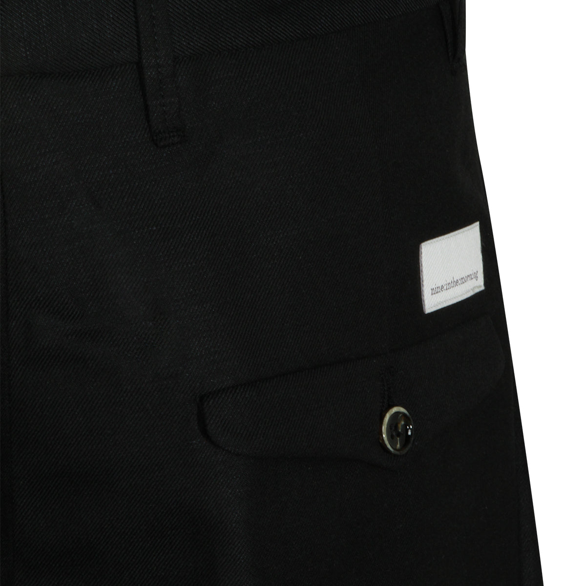 BLACK WOOL AND LINEN BLEND PANTS