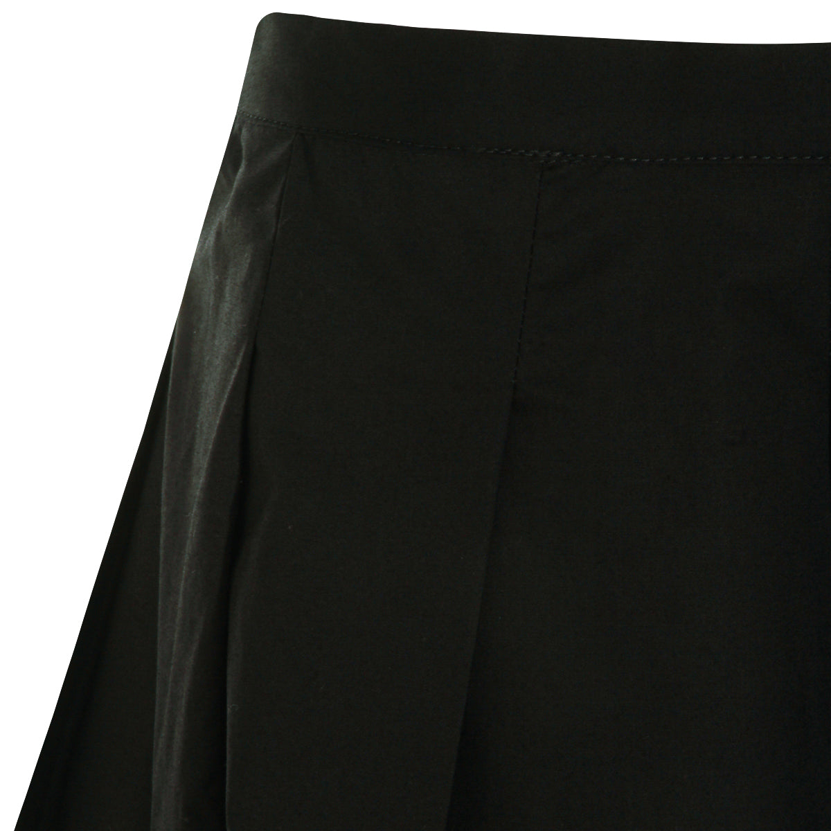 BLACK COTTON MIDI SKIRT