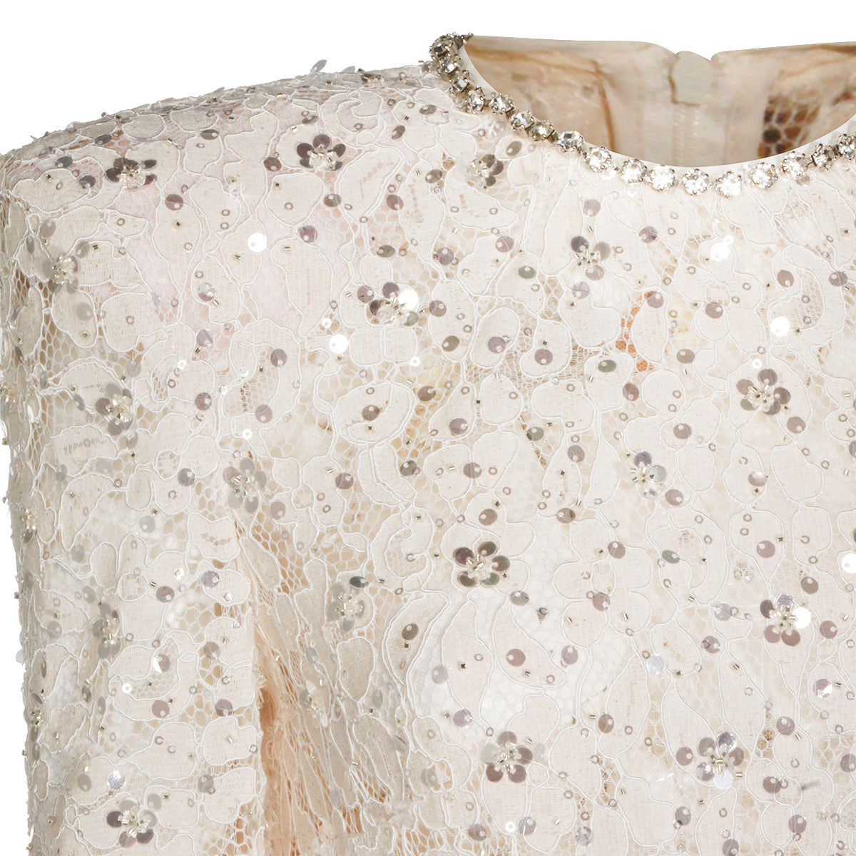WHITE IN LACE MINI DRESS