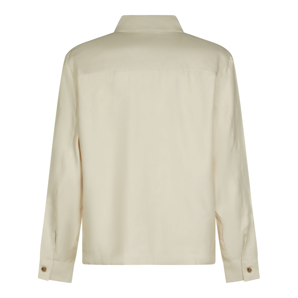 IVORY VISCOSE LINEN BLEND CASUAL JACKET