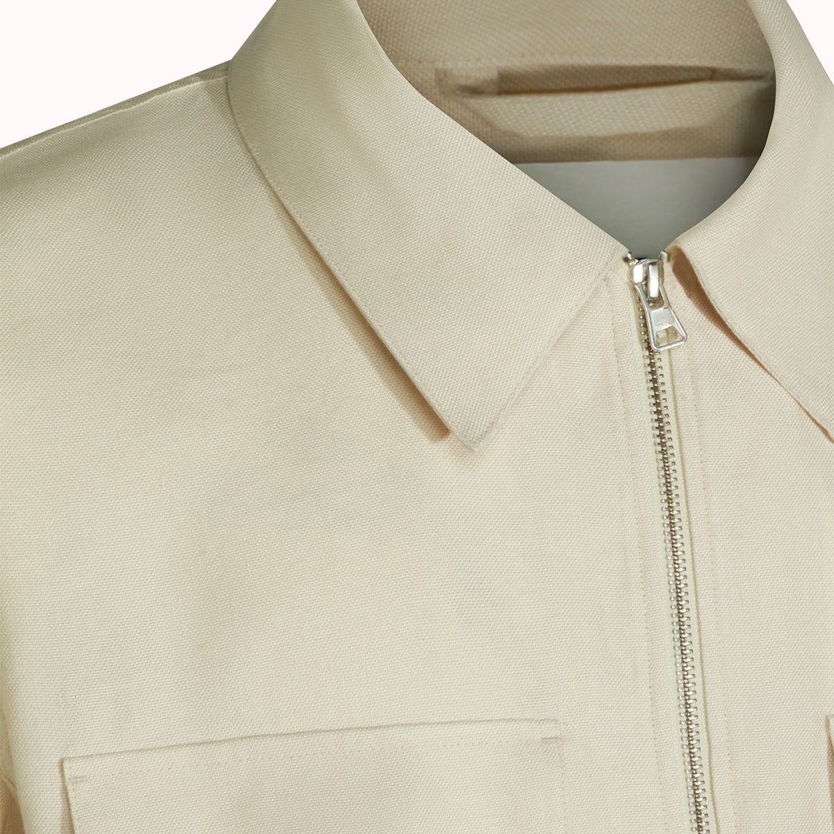 IVORY VISCOSE LINEN BLEND CASUAL JACKET