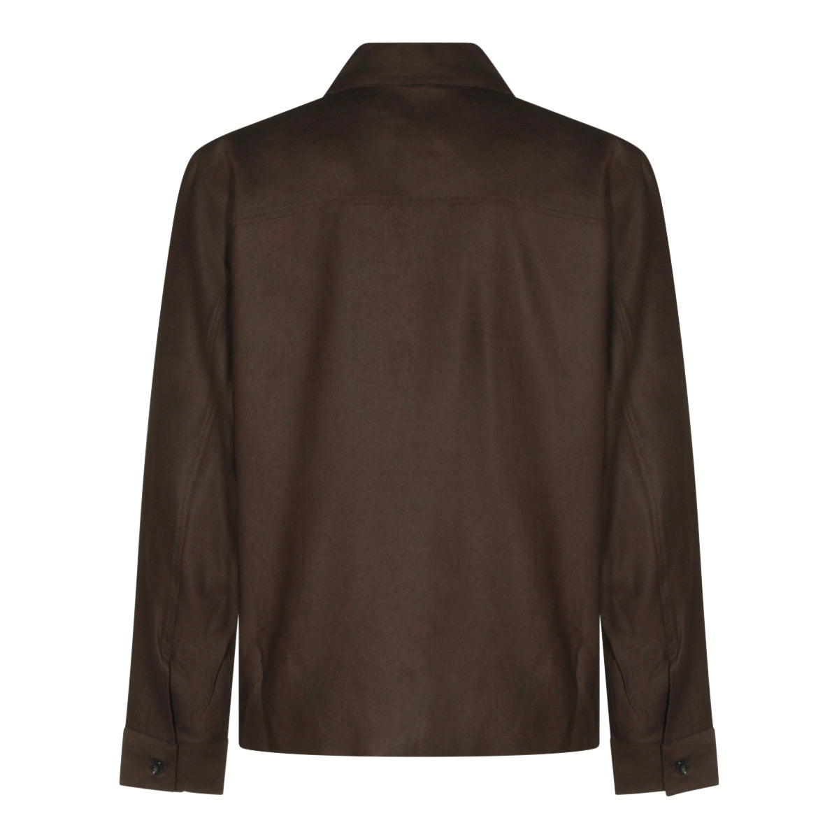 BROWN VISCOSE LINEN BLEND CASUAL JACKET