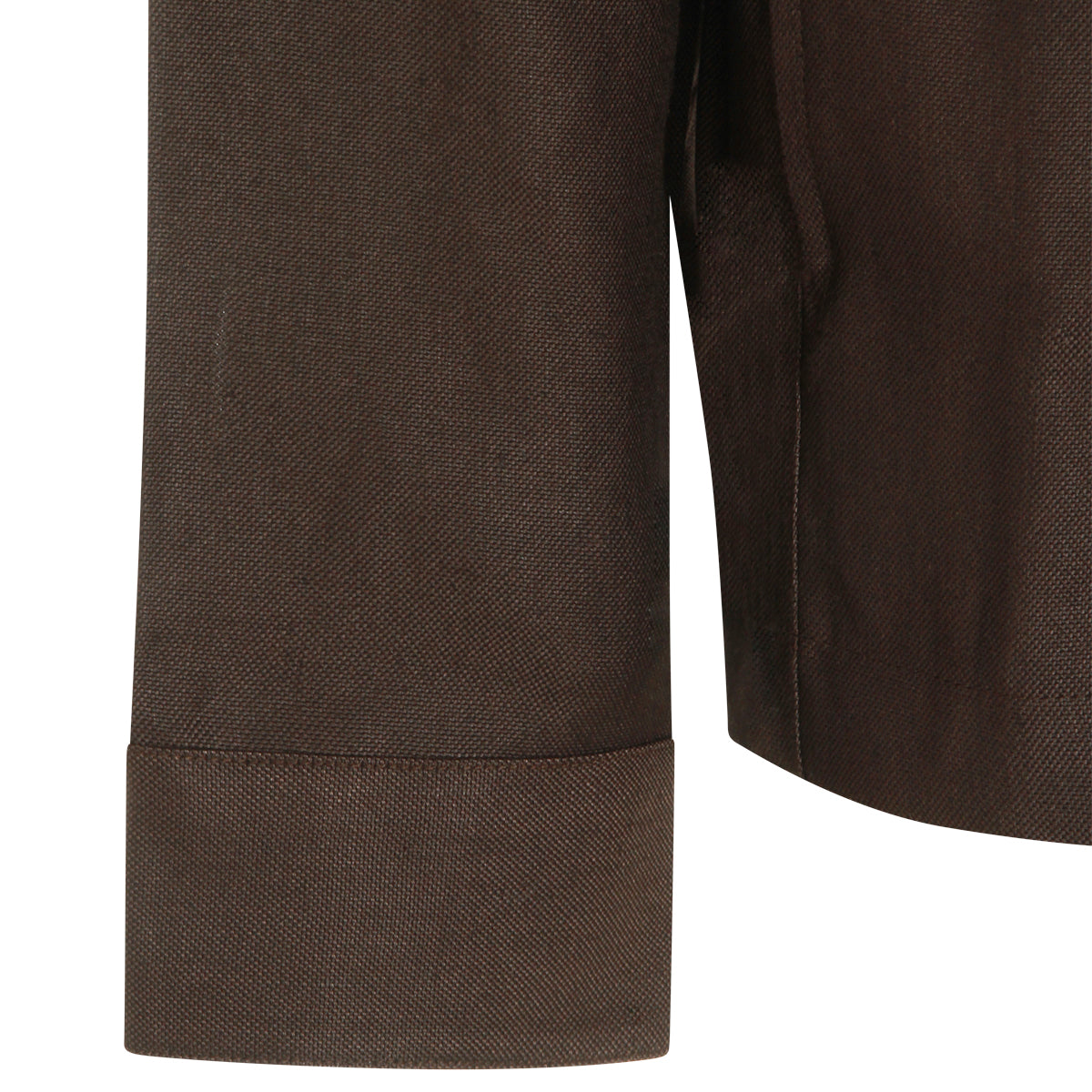 BROWN VISCOSE LINEN BLEND CASUAL JACKET