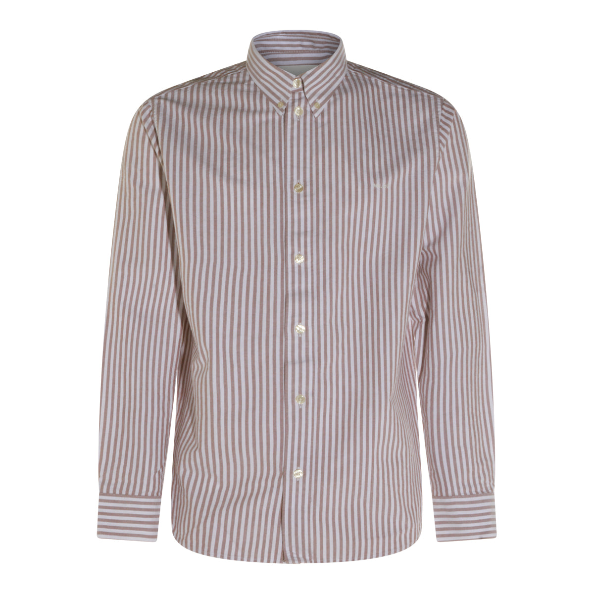 BEIGE AND RED COTTON SHIRT