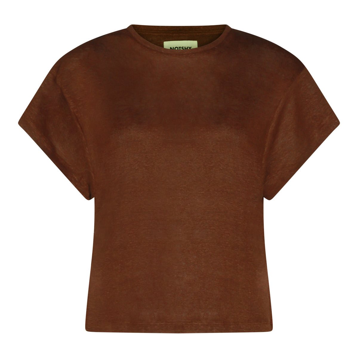 BROWN LINEN T-SHIRT
