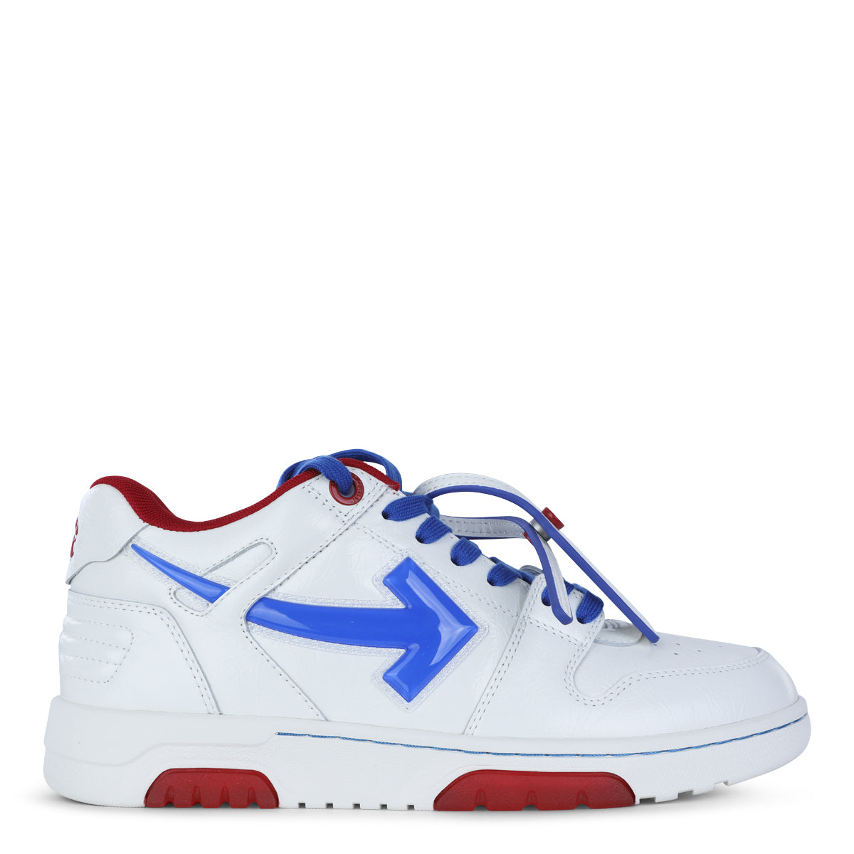 WHITE AND BLUE LEATHER OUT OF OFFICE SNEAKERS