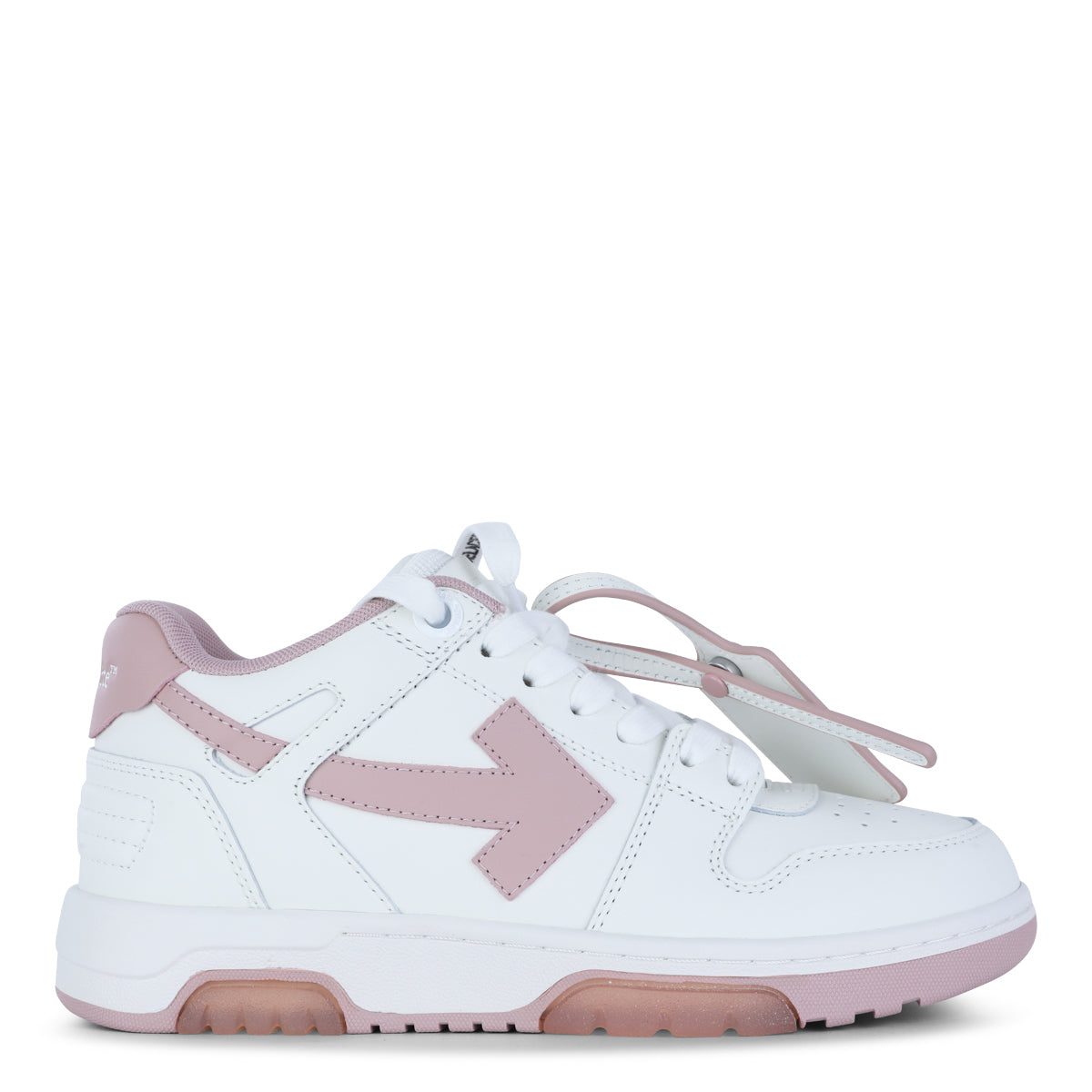 WHITE AND PINK LEATHER OUT OF OFFICE SNEAKERS