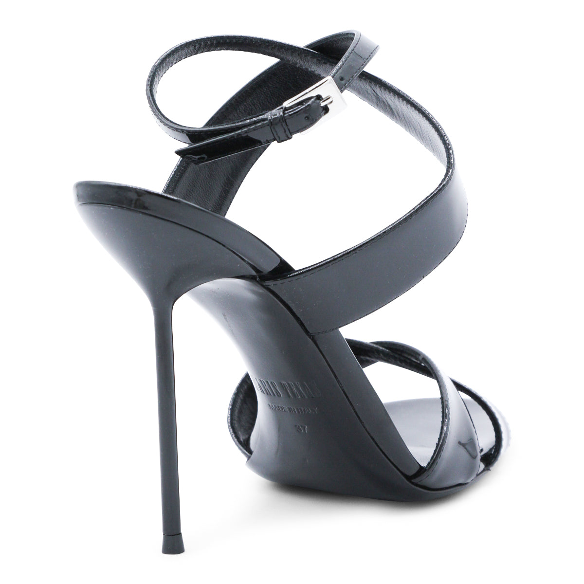 BLACK LEATHER LIDIA SANDALS 105