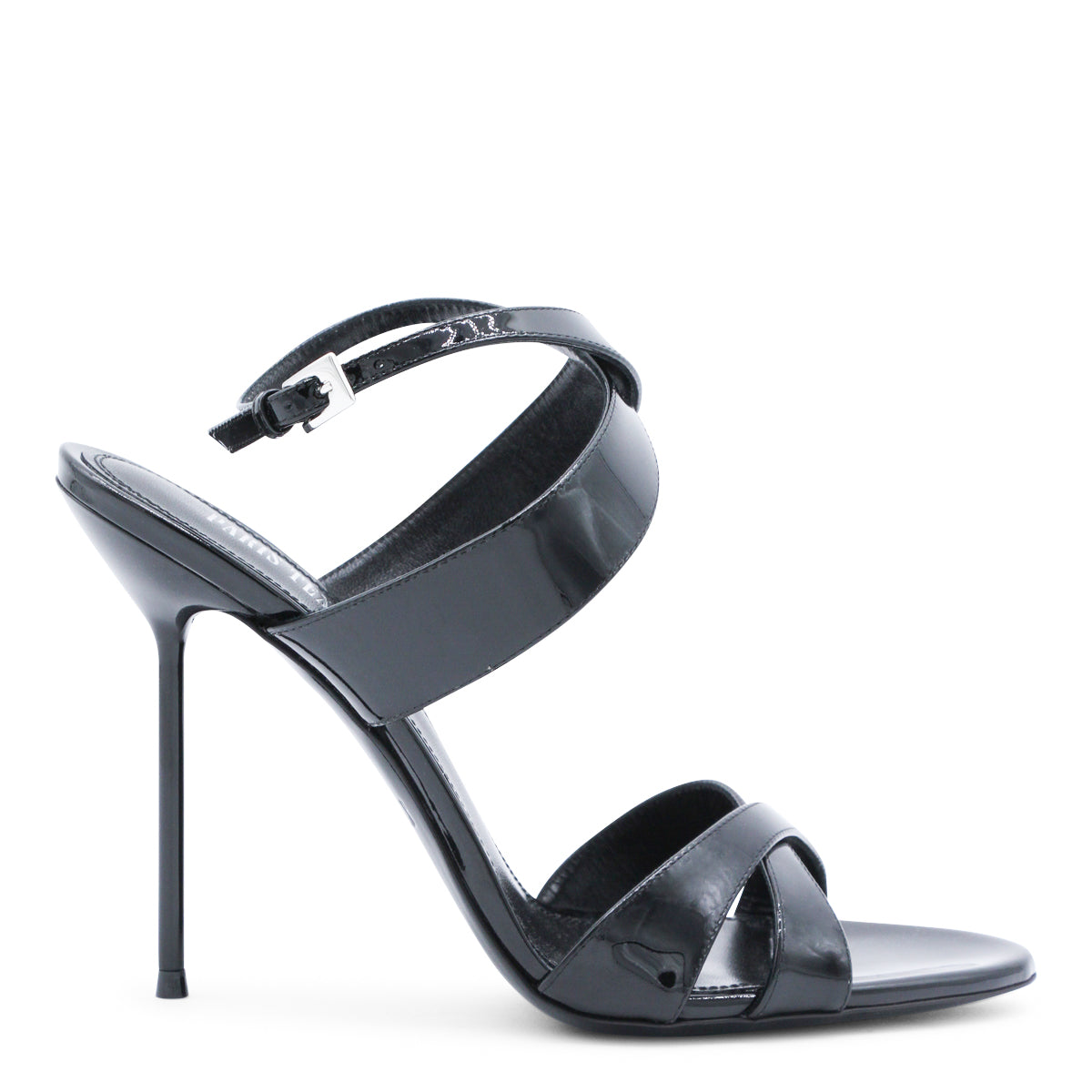 BLACK LEATHER LIDIA SANDALS 105