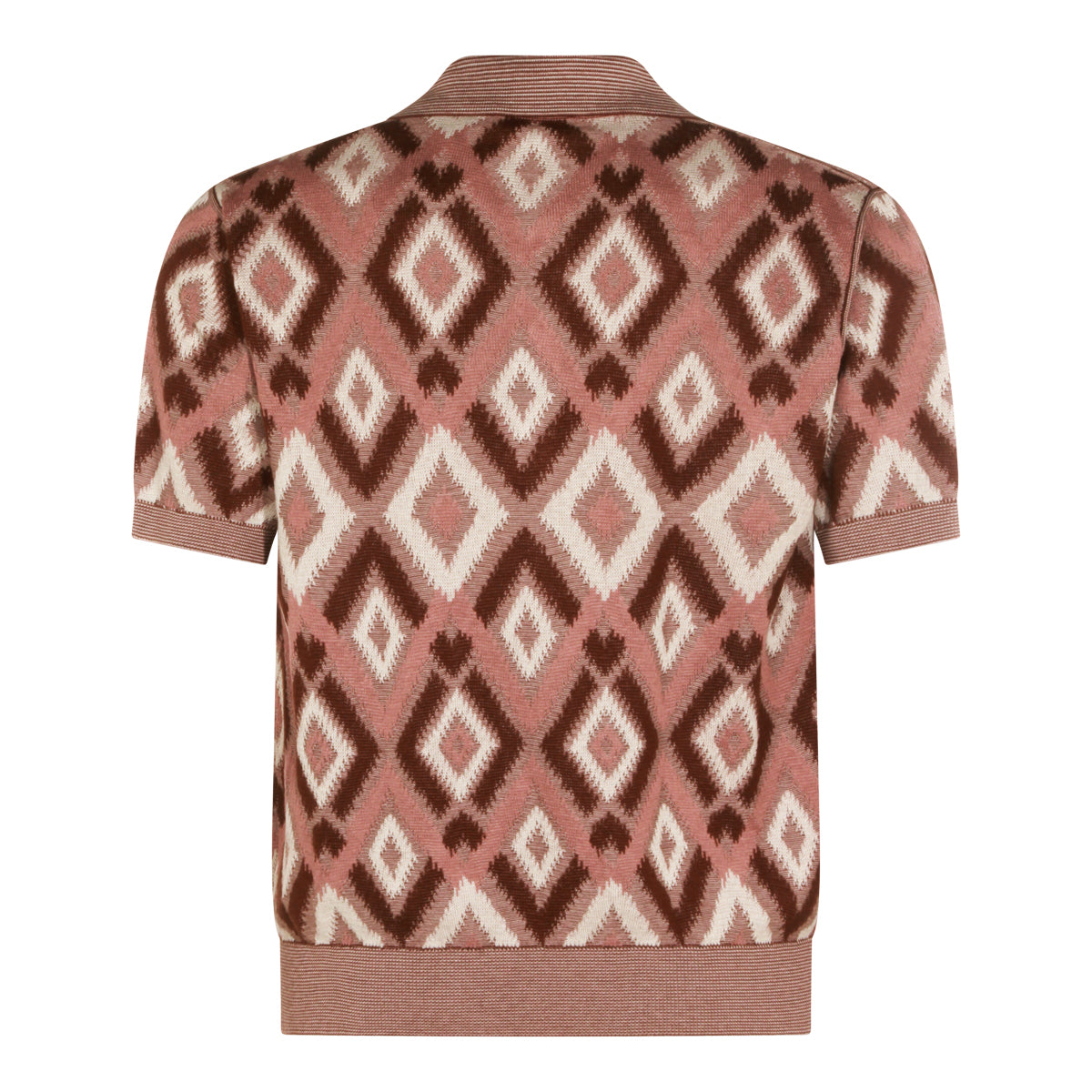 PINK SILK AND COTTON POLO SHIRT