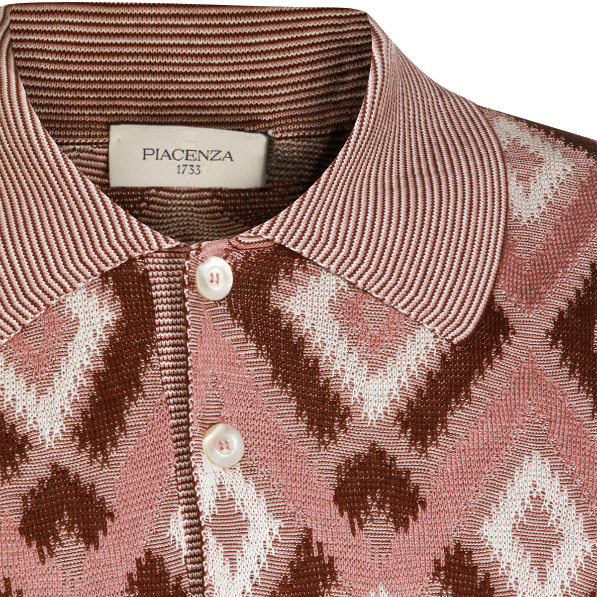PINK SILK AND COTTON POLO SHIRT