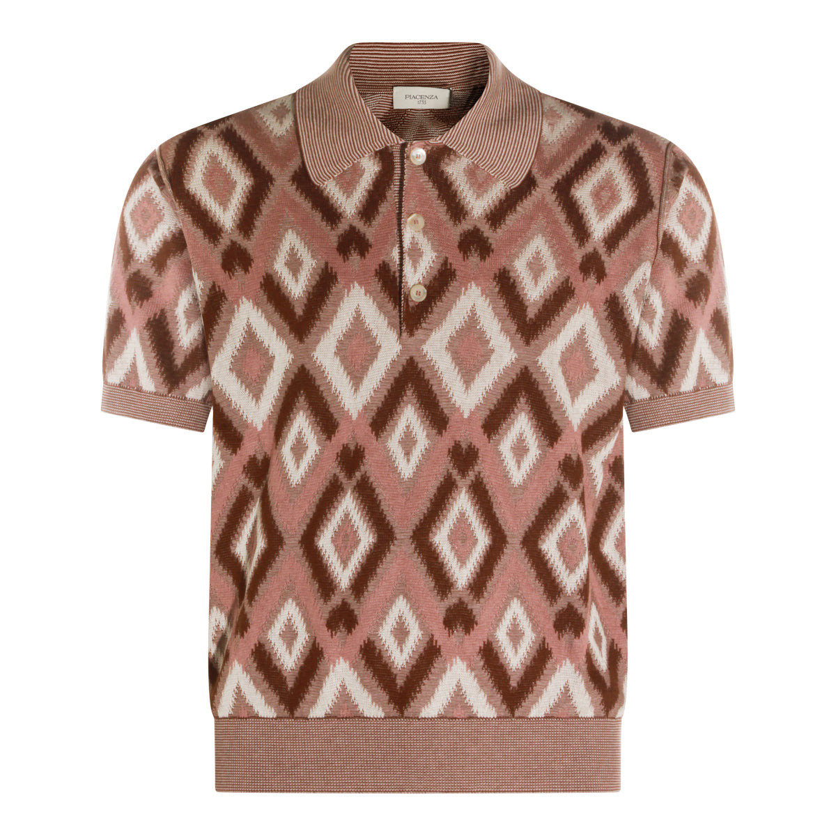 PINK SILK AND COTTON POLO SHIRT