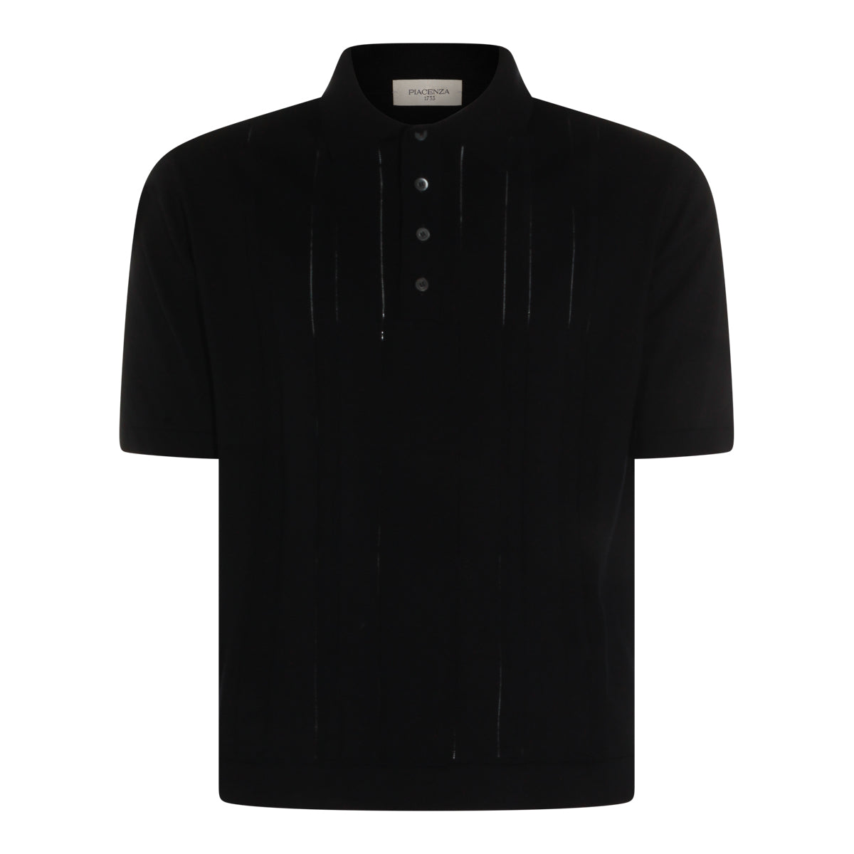 BLACK COTTON POLO SHIRT